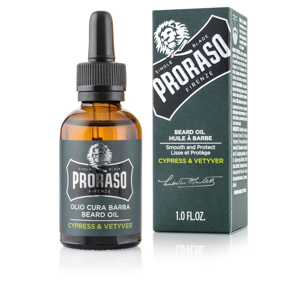 PRORASO-Óleo de barba CYPRESS VETYVER 30 ml-DrShampoo - Perfumaria e Cosmética