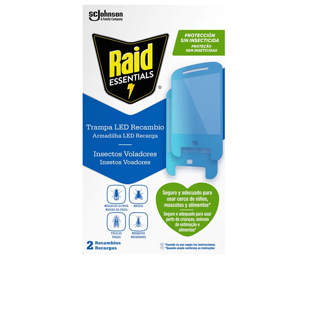 RAID-Luz LED armadilha para insetos sem inseticida x 2 refis.-DrShampoo - Perfumaria e Cosmética