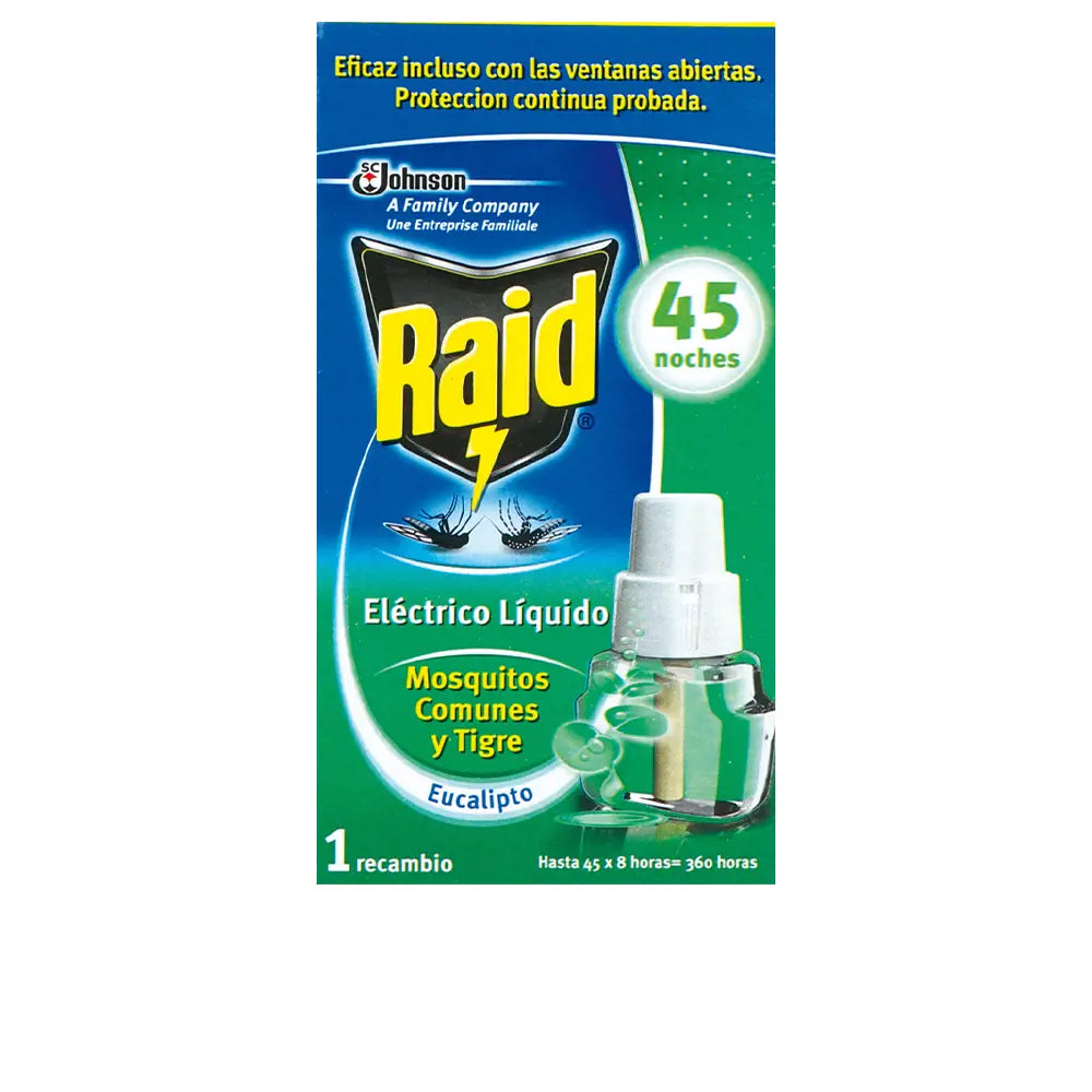 RAID-PROTEÇÃO ANTI-MOSQUITOS DE EUCALIPTO recarga 45 noites-DrShampoo - Perfumaria e Cosmética