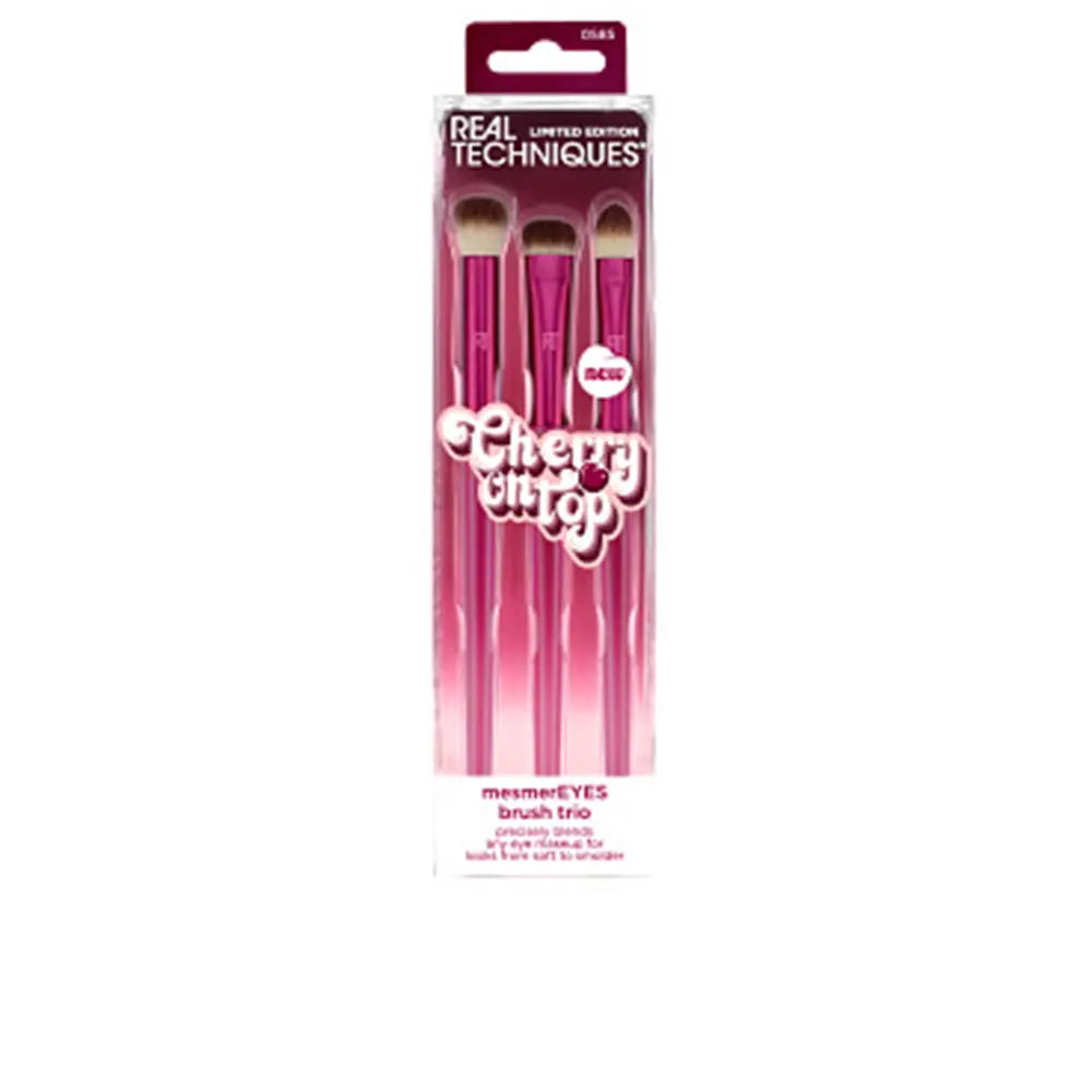 REAL TECHNIQUES-CHERRY ON TOP pincéis mesmereyes trio 3 u.-DrShampoo - Perfumaria e Cosmética