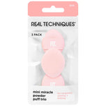 REAL TECHNIQUES-Conjunto de 3 Puffs de Pó MINI MILAGRE-DrShampoo - Perfumaria e Cosmética