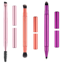 REAL TECHNIQUES-DOUBLE TIME BRUSH + LAST CASE 4 pcs.-DrShampoo - Perfumaria e Cosmética