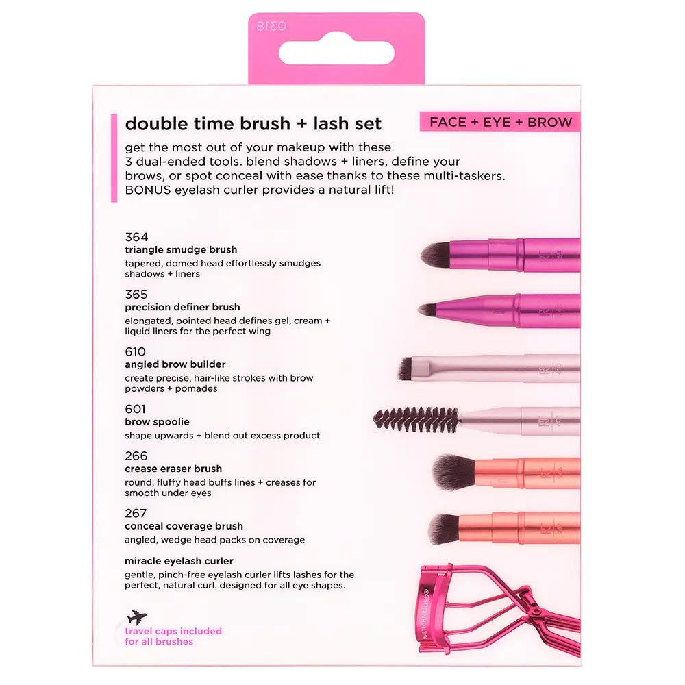 REAL TECHNIQUES-DOUBLE TIME BRUSH + LAST CASE 4 pcs.-DrShampoo - Perfumaria e Cosmética