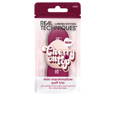 REAL TECHNIQUES-TRIO DE PUFFS DE MINI MARSHMALLOW CHERRY ON TOP 3 pcs.-DrShampoo - Perfumaria e Cosmética