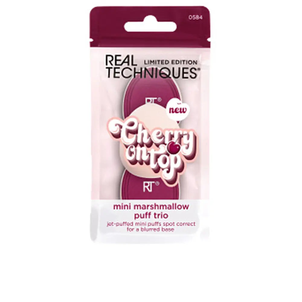 REAL TECHNIQUES-TRIO DE PUFFS DE MINI MARSHMALLOW CHERRY ON TOP 3 pcs.-DrShampoo - Perfumaria e Cosmética