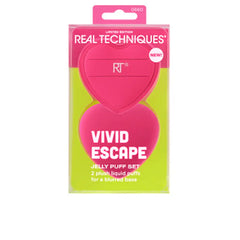 REAL TECHNIQUES-VIVID ESCAPE JELLY PUFF CASE 2 peças.-DrShampoo - Perfumaria e Cosmética