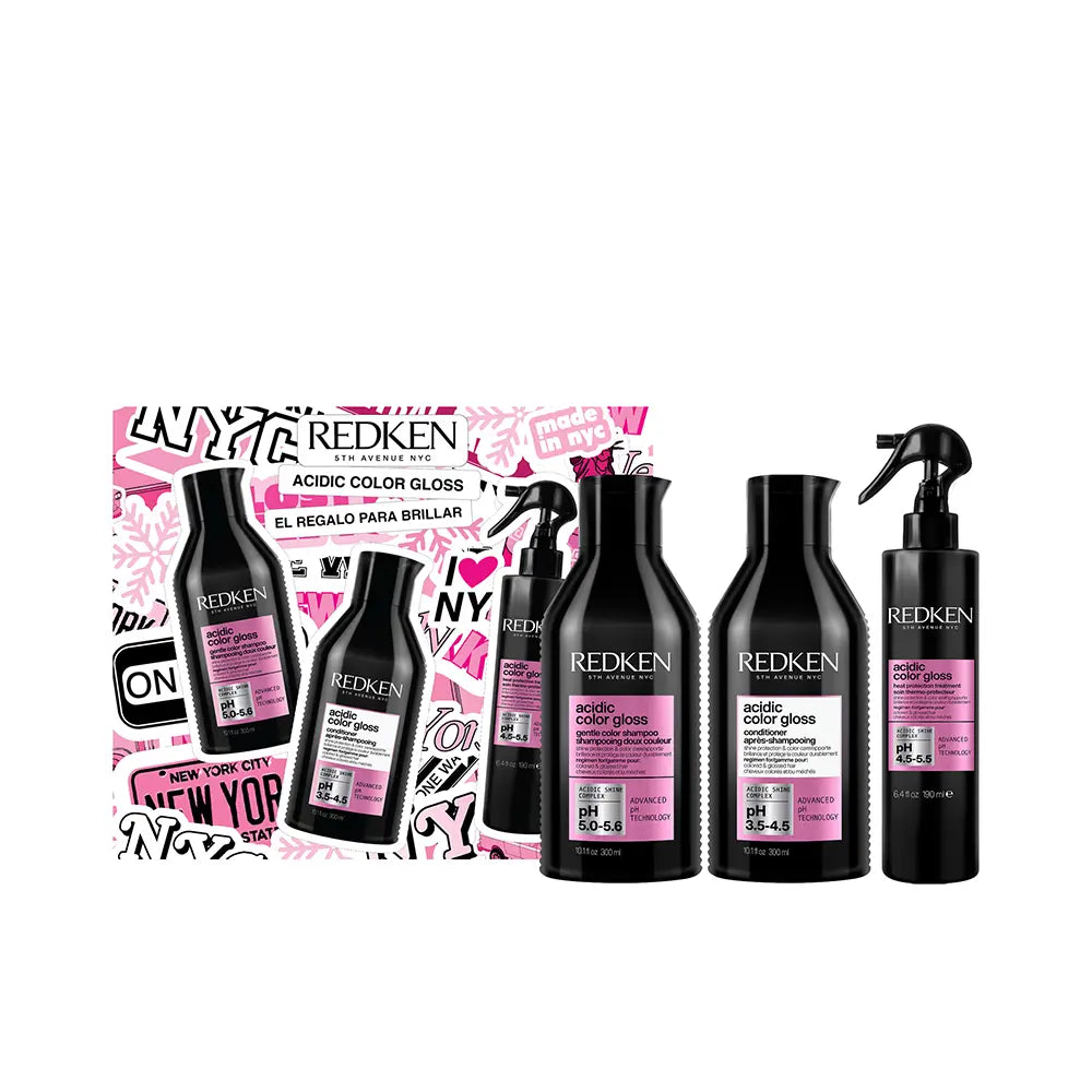 REDKEN-CAIXA DE BRILHO COLORIDO ÁCIDO 3 peças.-DrShampoo - Perfumaria e Cosmética