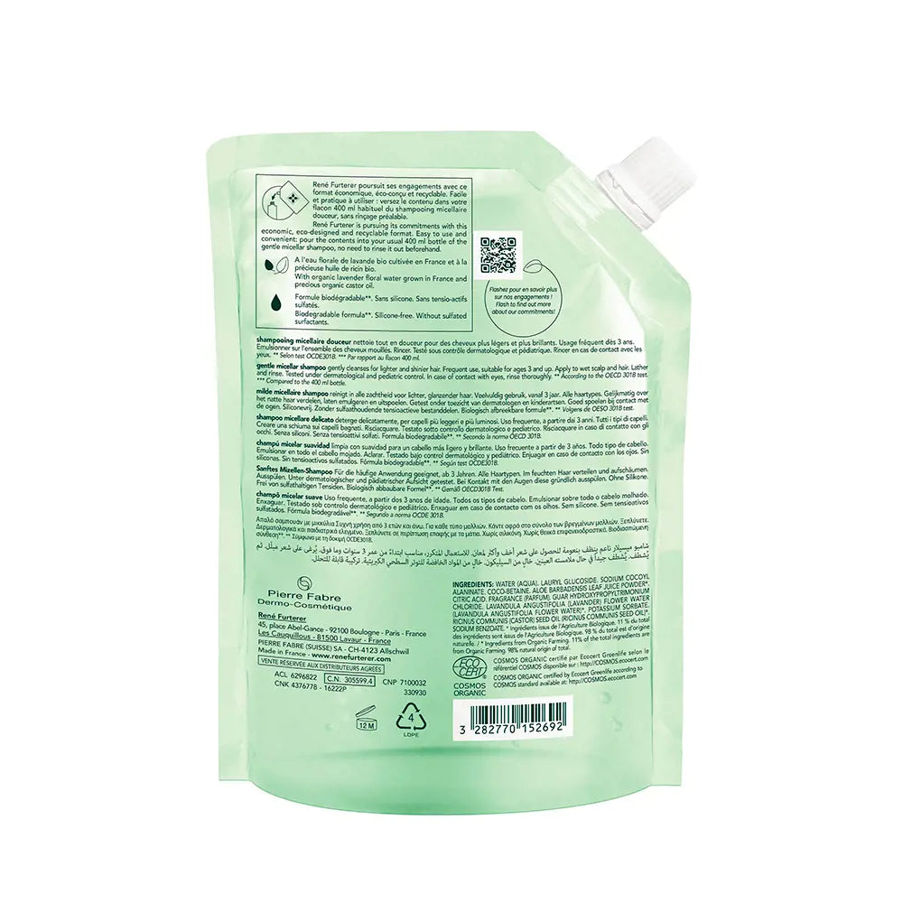 RENE FURTERER-NATURIA xampu micelar suave eco recarga 400 ml-DrShampoo - Perfumaria e Cosmética