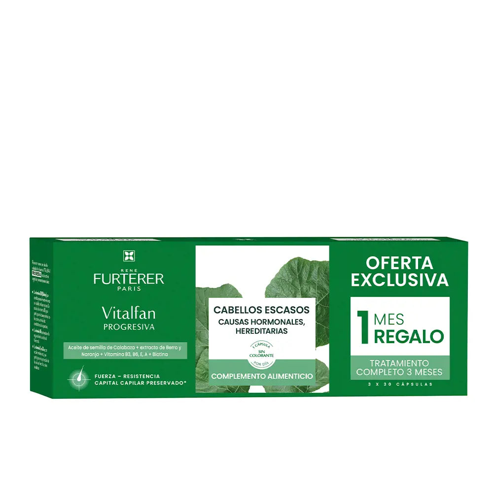 RENE FURTERER-VITALFAN PROGRESSIVA PERDA DE CABELO suplemento alimentar 3 x 30 cápsulas-DrShampoo - Perfumaria e Cosmética