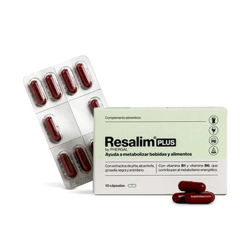 RESALIM-RESALIM PLUS, suplemento alimentar metabolizador para bebidas e alimentos, 10 cápsulas.-DrShampoo - Perfumaria e Cosmética Main image