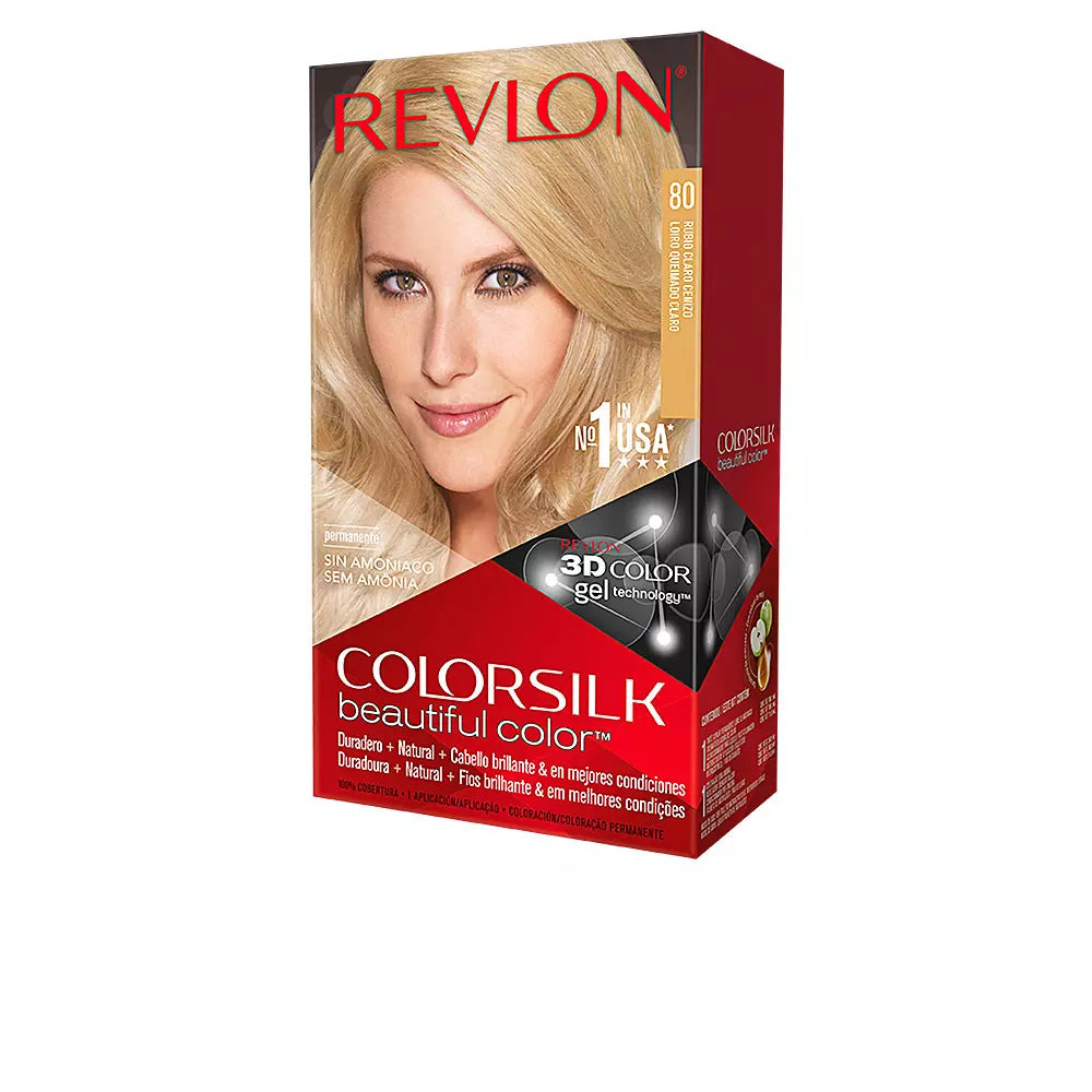 REVLON-COLORSILK tintura 80 loiro cinza claro-DrShampoo - Perfumaria e Cosmética