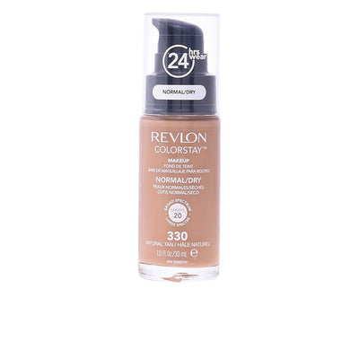 REVLON-COLORSTAY base pele seca normal 330 bronzeado natural 30 ml-DrShampoo - Perfumaria e Cosmética
