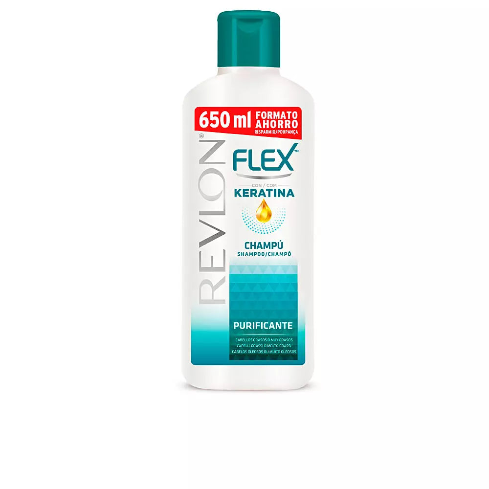 REVLON-FLEX KERATIN shampoo purificante cabelo oleoso 650 ml-DrShampoo - Perfumaria e Cosmética