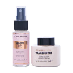 REVOLUTION MAKE UP-Conjunto de Fixador de Maquiagem Iluminador Duo 2 pcs.-DrShampoo - Perfumaria e Cosmética
