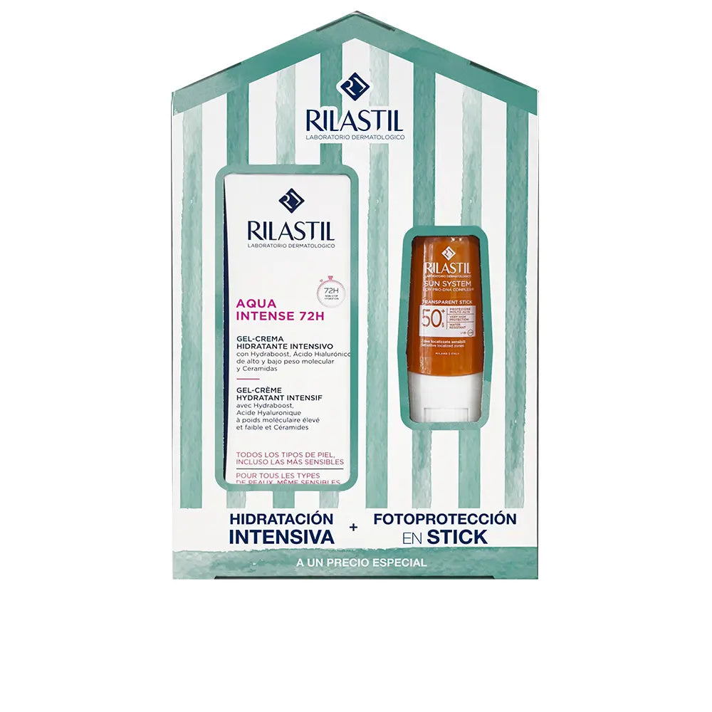 RILASTIL-AQUA INTENSE 72H + PROTECTOR SOLAR SPF50 ESTUCHE 2 pz-DrShampoo - Perfumaria e Cosmética