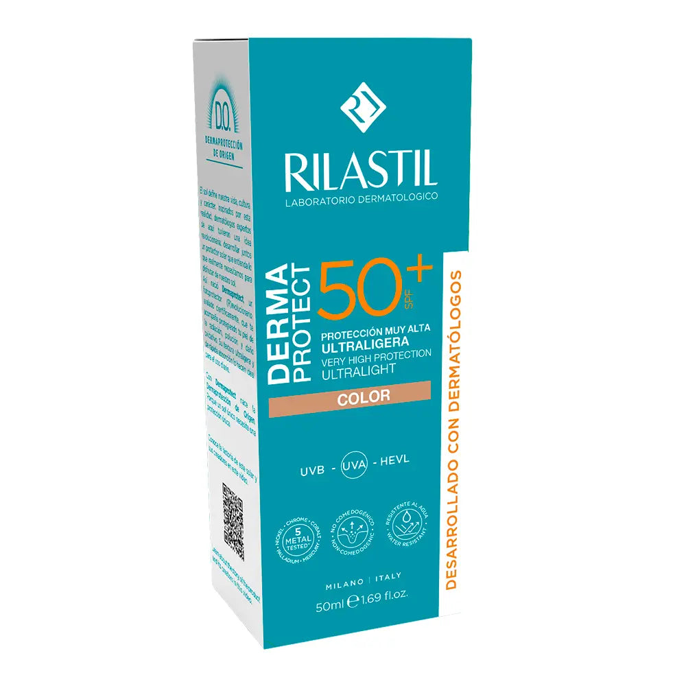 RILASTIL-DERMAPROTECT protetor solar ultraleve com cor FPS50+ 50 ml.-DrShampoo - Perfumaria e Cosmética