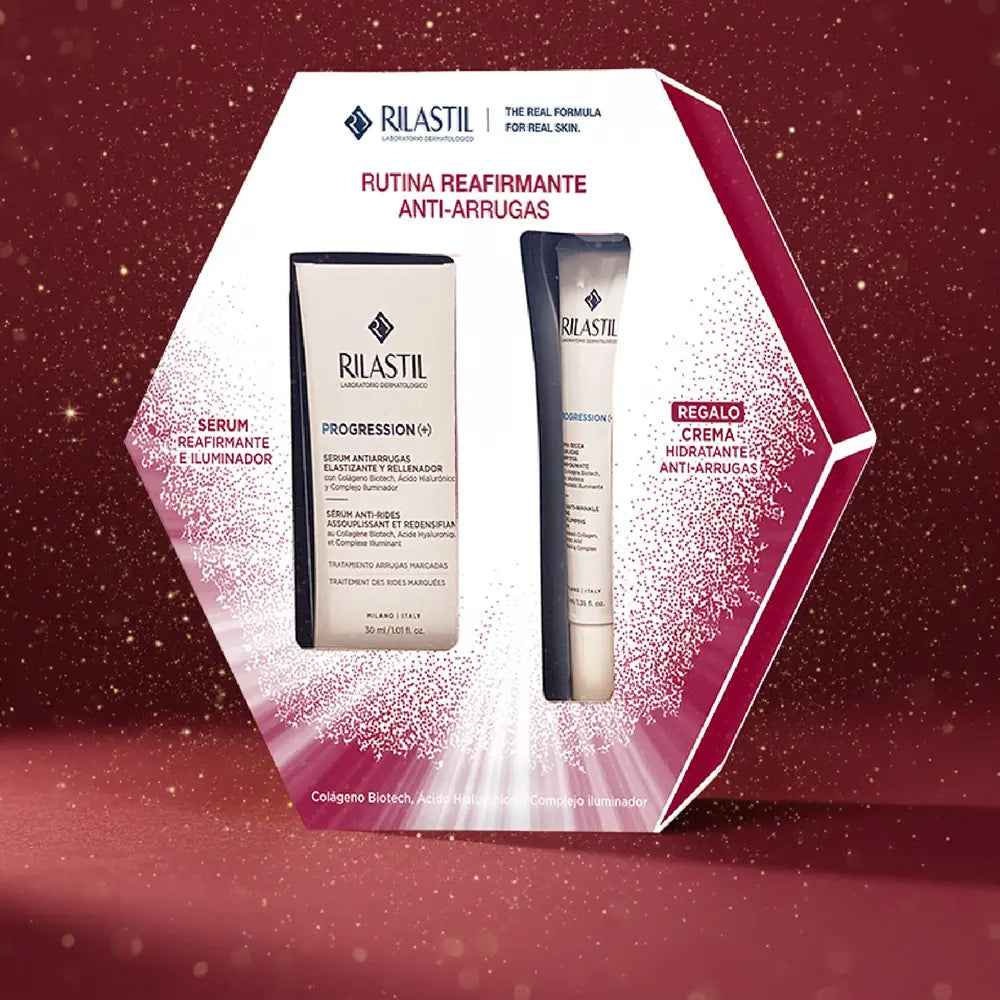 RILASTIL-PROGRESSION (+) ROTINA ANTI-RUGAS E ILUMINADORA - ESTOJO DE 2 PEÇAS-DrShampoo - Perfumaria e Cosmética