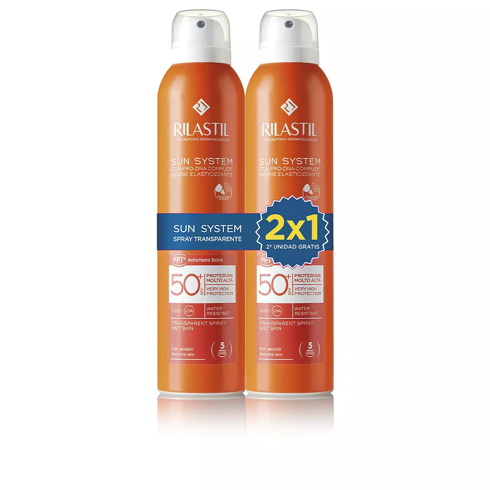 RILASTIL-SUN SYSTEM 50+ TRANSPARENT SPRAY conjunto 2 unidades-DrShampoo - Perfumaria e Cosmética