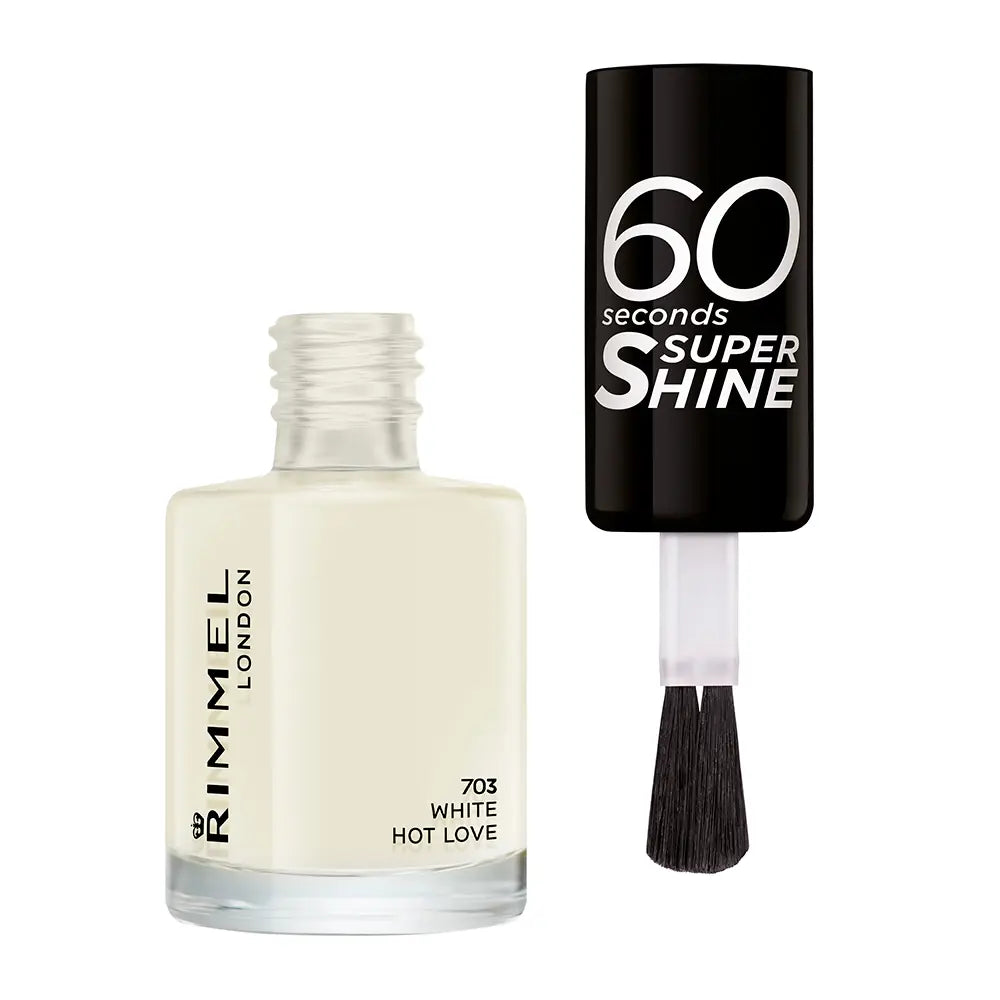 RIMMEL LONDON-60 SECONDS SUPER SHINE esmalte de unhas 703 white hot love 8 ml.-DrShampoo - Perfumaria e Cosmética