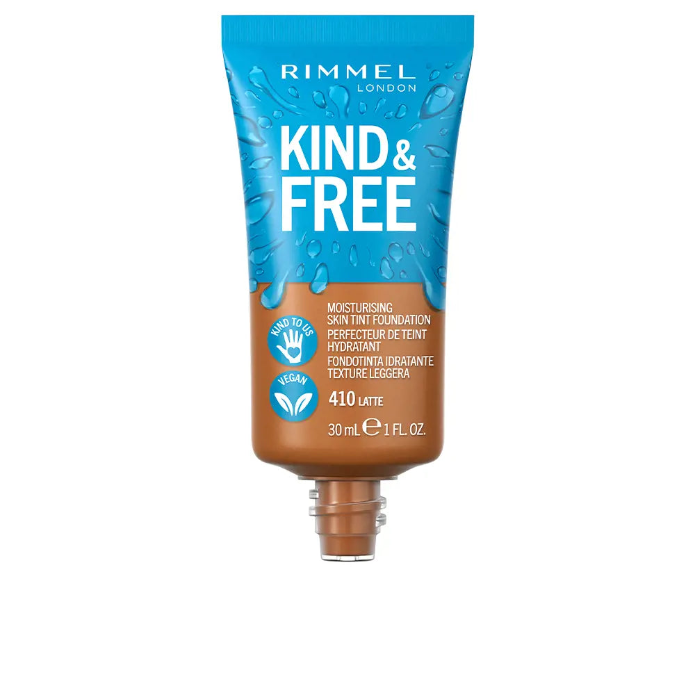 RIMMEL LONDON-BASE TINTA PARA PELE KIND FREE 410 LATTE 30 ML.-DrShampoo - Perfumaria e Cosmética