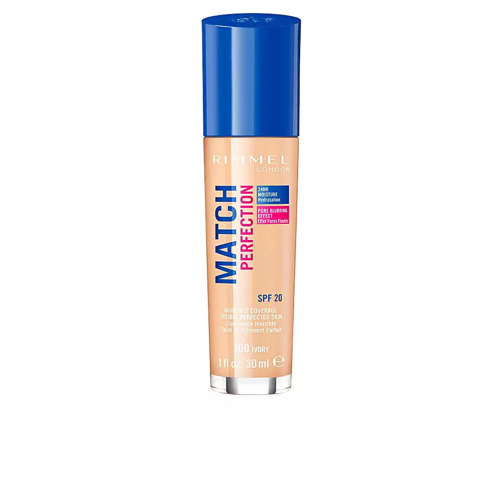 RIMMEL LONDON-Base MATCH PERFECTION 100 ivory 30 ml-DrShampoo - Perfumaria e Cosmética