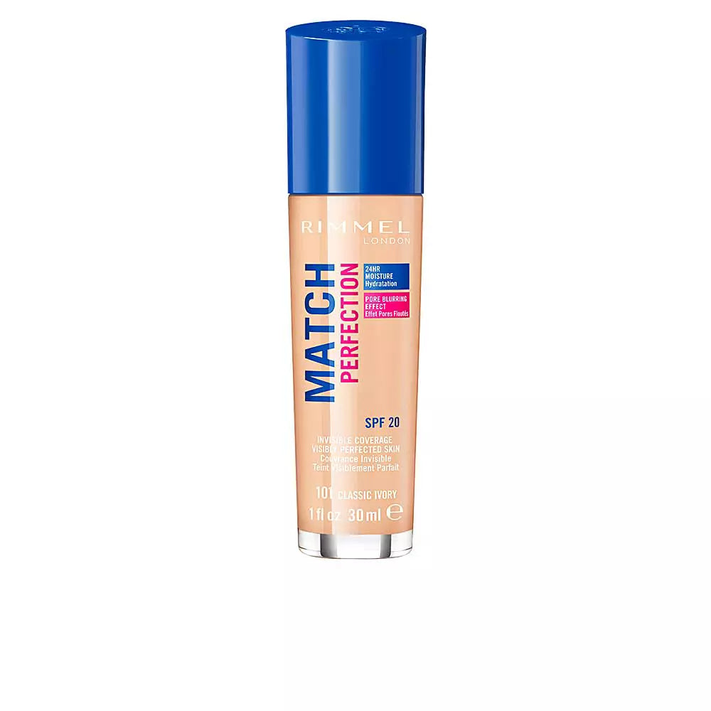 RIMMEL LONDON-Base MATCH PERFECTION 101 classic ivory 30 ml-DrShampoo - Perfumaria e Cosmética