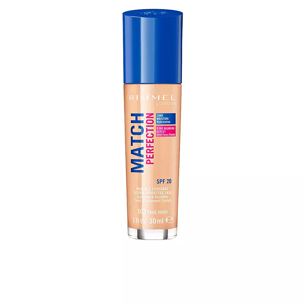 RIMMEL LONDON-Base Match Perfection 103 True Ivory 30ml-DrShampoo - Perfumaria e Cosmética