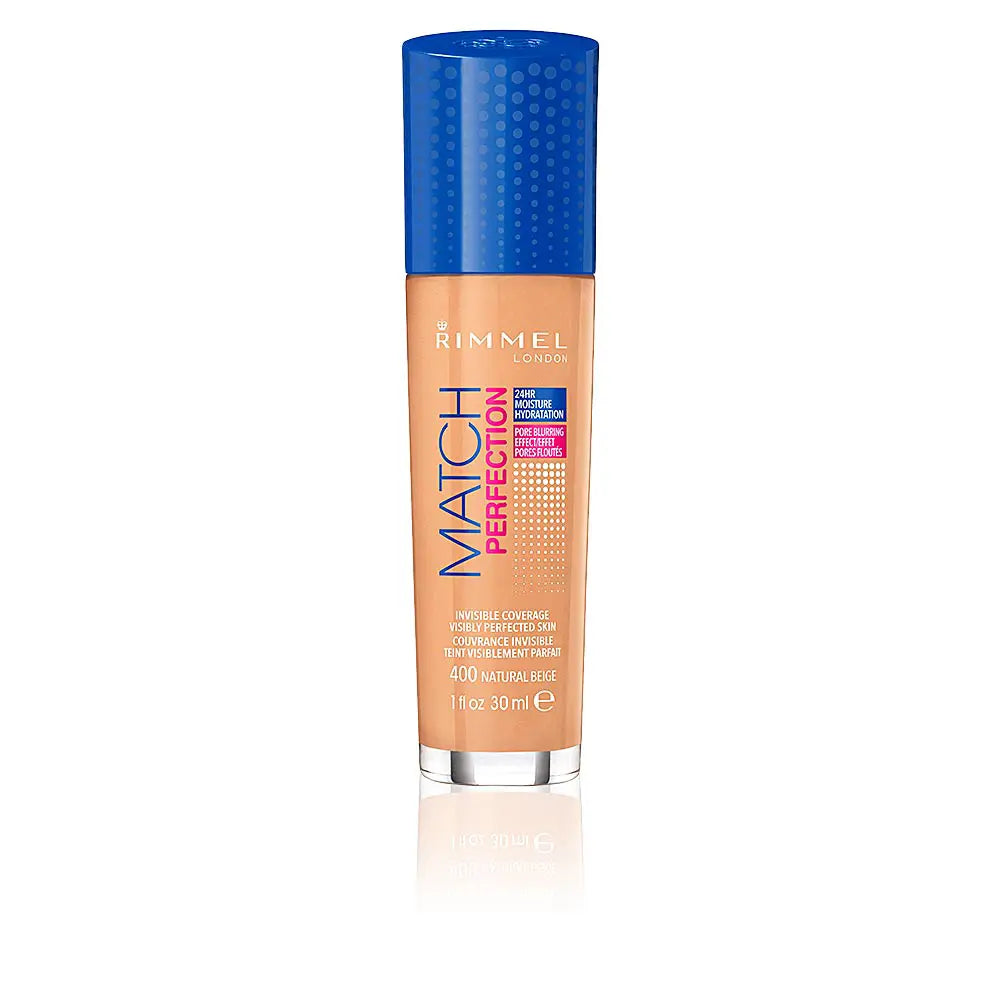 RIMMEL LONDON-Base de Maquilhagem MATCH PERFECTION 400 bege natural.-DrShampoo - Perfumaria e Cosmética