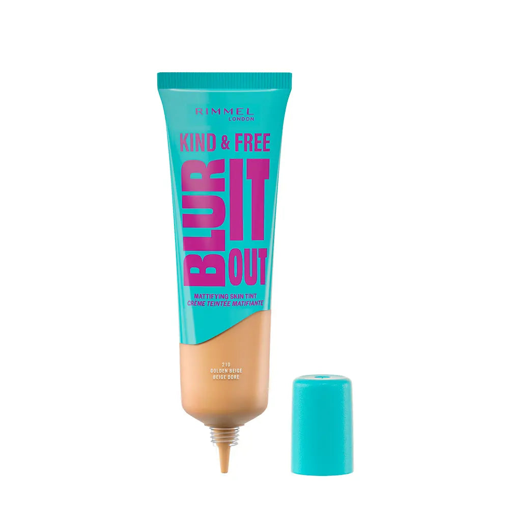 RIMMEL LONDON-Base efeito mate KIND FREE BLUR IT OUT 210 Golden Beige 30 ml.-DrShampoo - Perfumaria e Cosmética