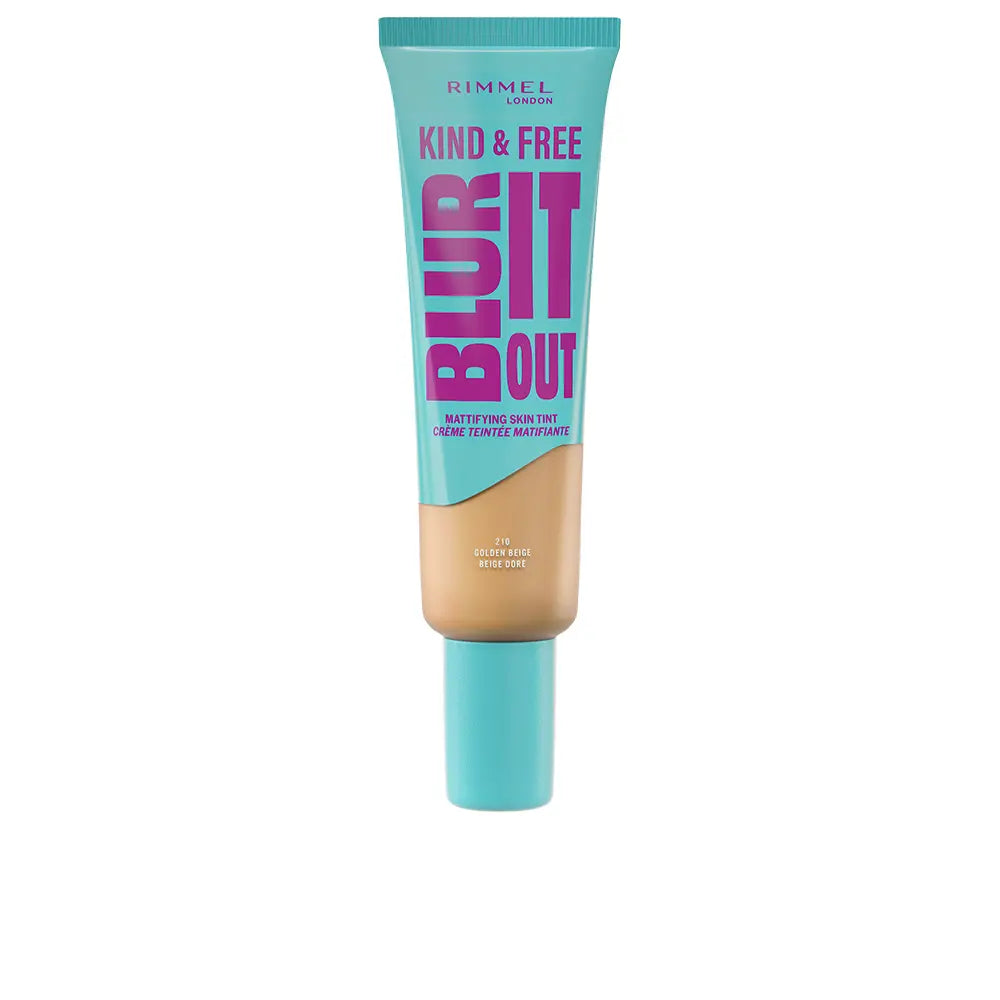 RIMMEL LONDON-Base efeito mate KIND FREE BLUR IT OUT 210 Golden Beige 30 ml.-DrShampoo - Perfumaria e Cosmética