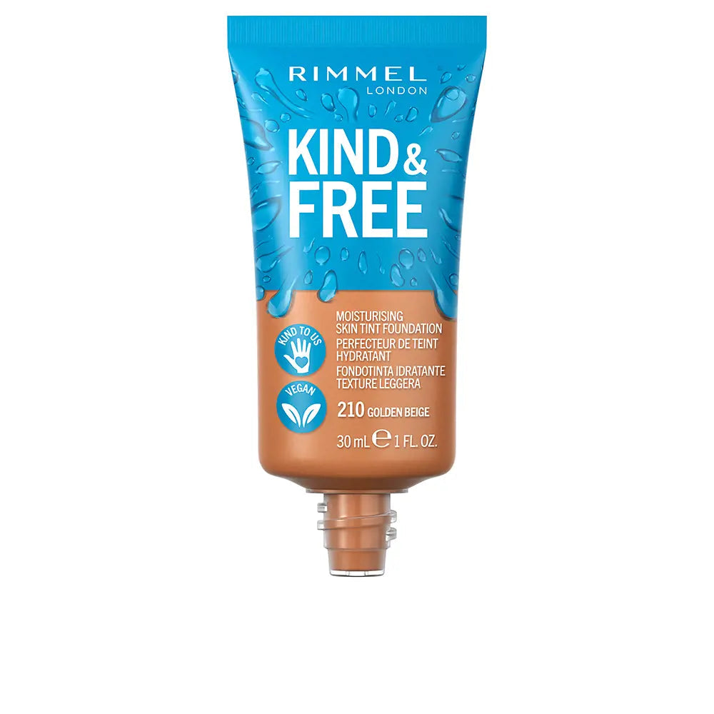 RIMMEL LONDON-FUNDAMENTO TINTA PARA PELE KIND FREE 210 BEGE DOURADO 30 ML.-DrShampoo - Perfumaria e Cosmética