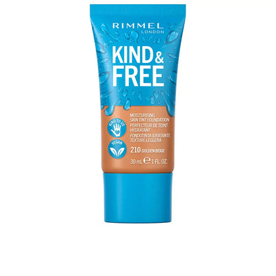 RIMMEL LONDON-FUNDAMENTO TINTA PARA PELE KIND FREE 210 BEGE DOURADO 30 ML.-DrShampoo - Perfumaria e Cosmética
