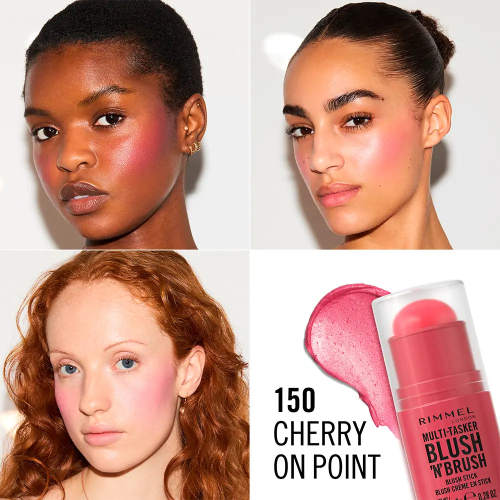 RIMMEL LONDON-MULTI TASKER BLUSH 39N39 BRUSH stick 150 Cherry On Point 8 gr.-DrShampoo - Perfumaria e Cosmética