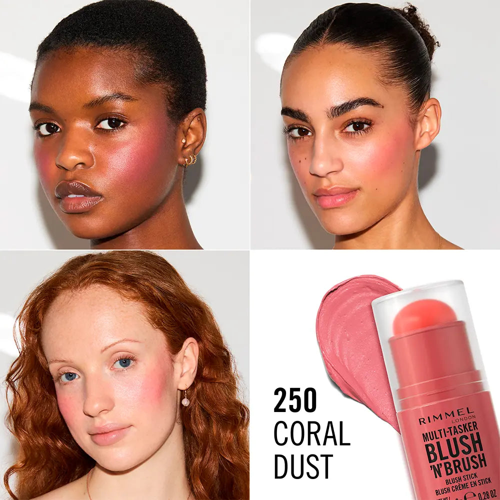 RIMMEL LONDON-MULTI TASKER BLUSH 39N39 BRUSH stick 250 Coral Dust 8 gr.-DrShampoo - Perfumaria e Cosmética
