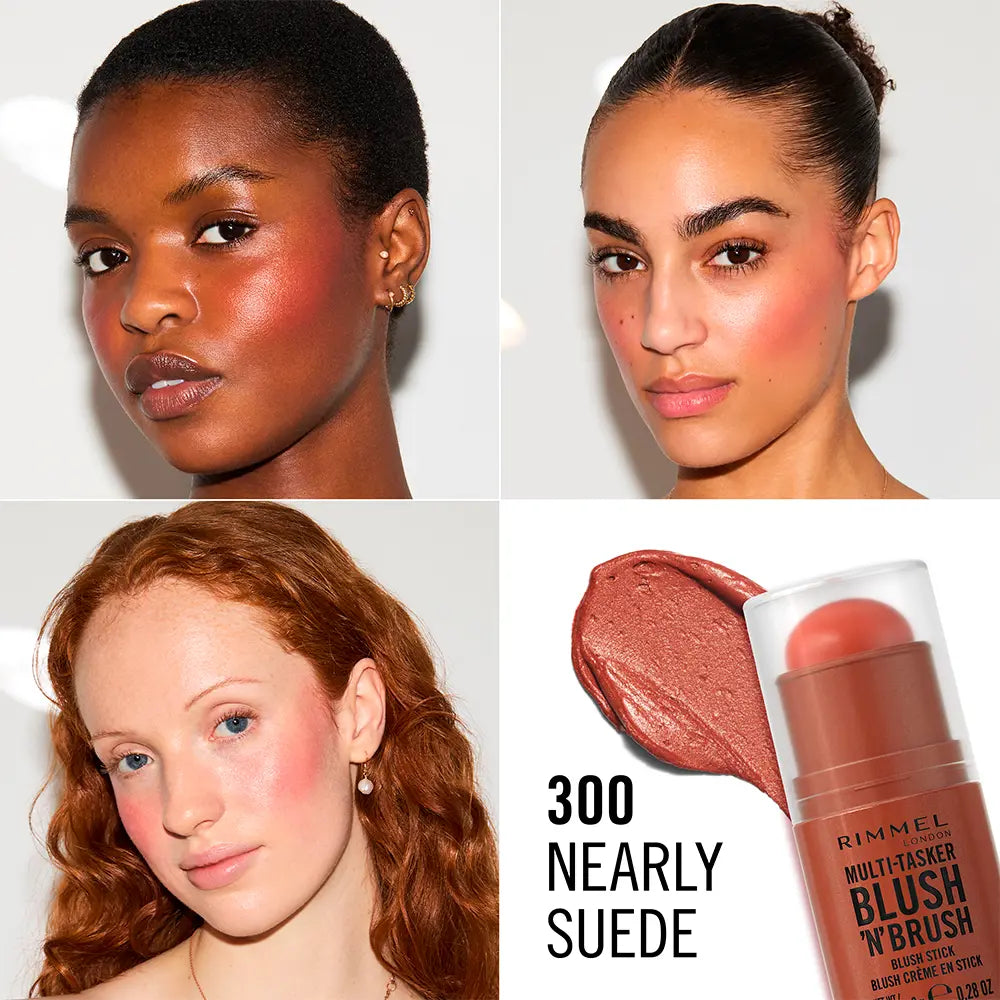 RIMMEL LONDON-MULTI TASKER BLUSH 39N39 STICK de Pincel 300 Nearly Suede 8 gr.-DrShampoo - Perfumaria e Cosmética