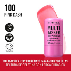 RIMMEL LONDON-MULTITASKER JELLY CRUSH batom e blush em bastão 100 Pink Dash 85 gr.-DrShampoo - Perfumaria e Cosmética