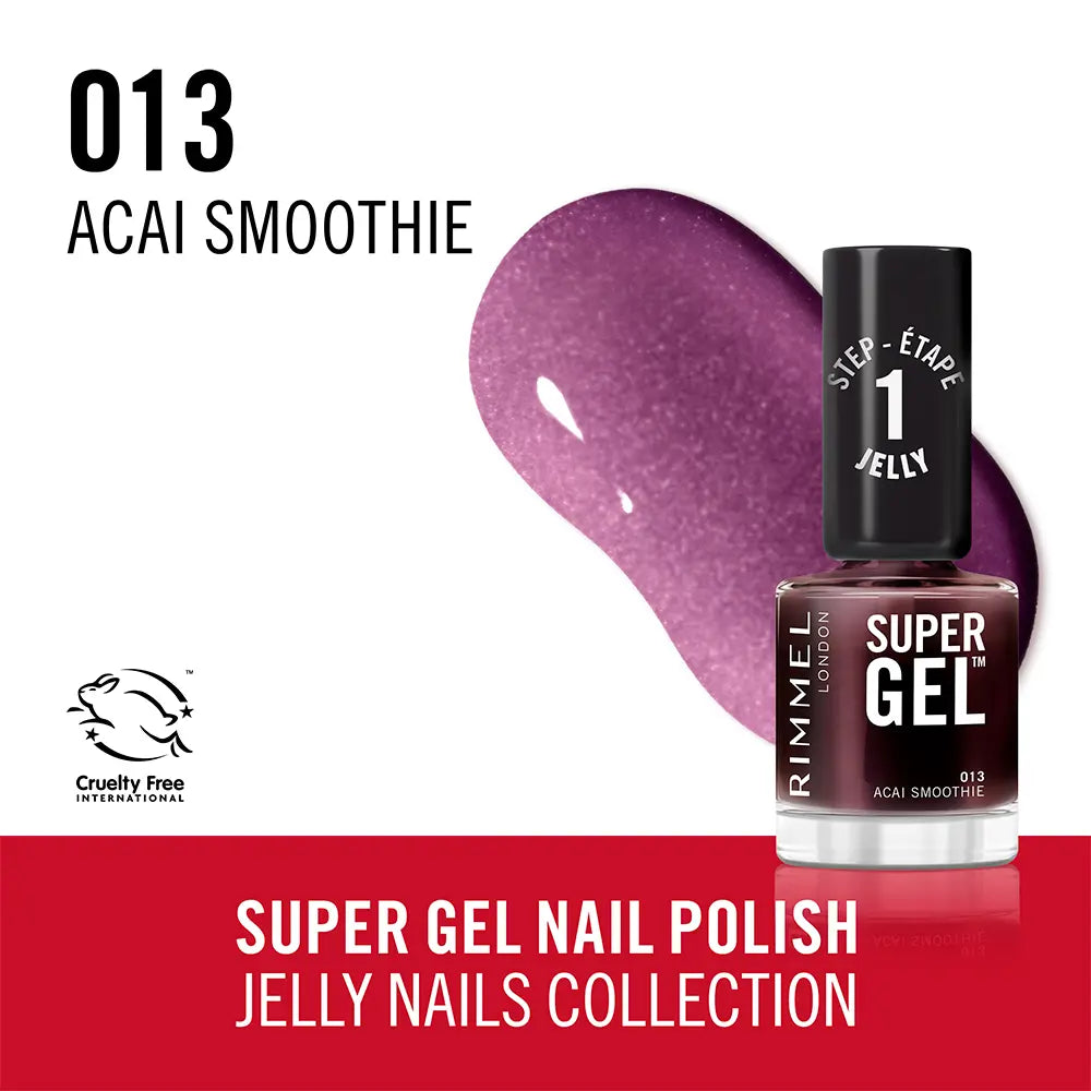 RIMMEL LONDON-SUPER GEL esmalte de unhas 13 Açaí Smoothie 12 ml.-DrShampoo - Perfumaria e Cosmética