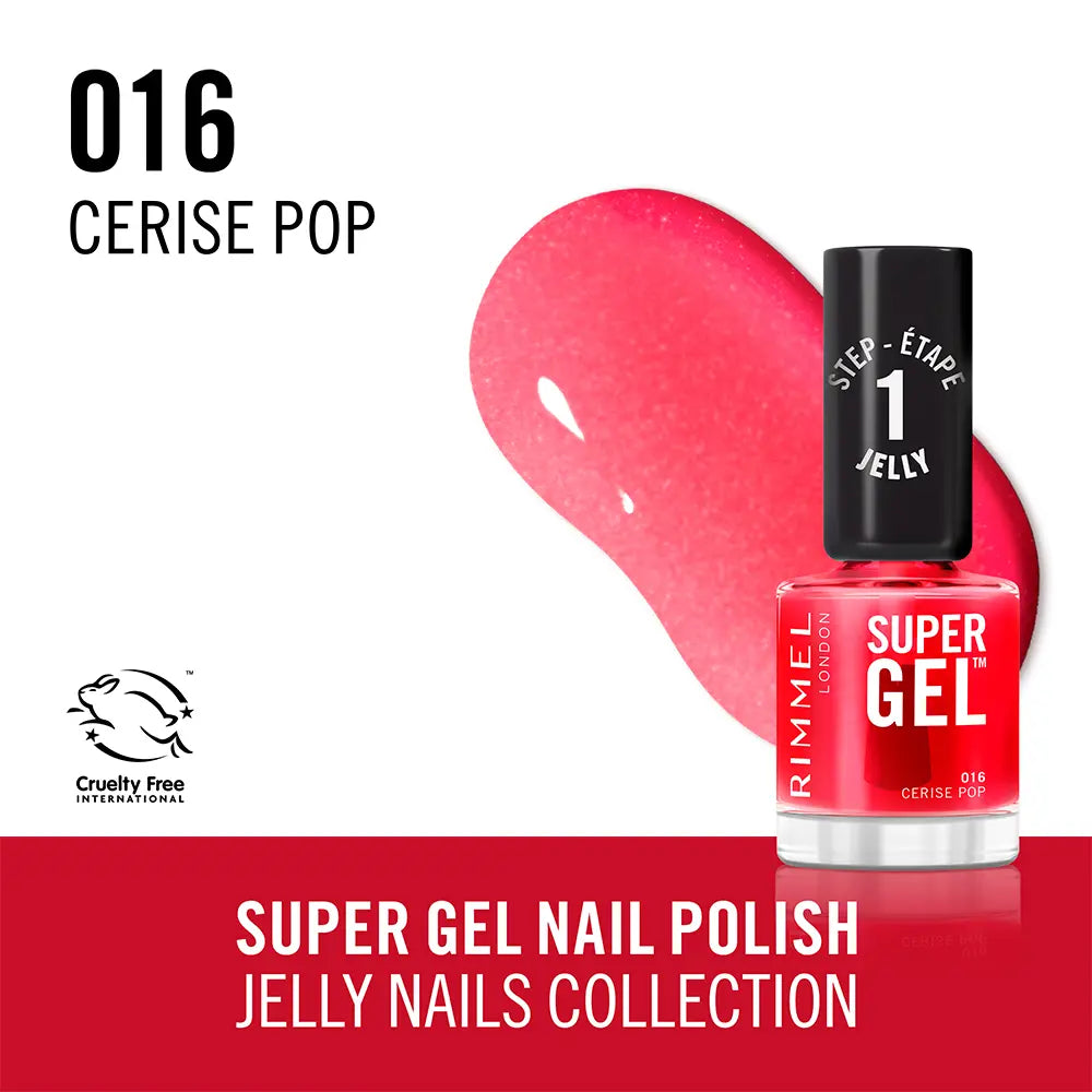 RIMMEL LONDON-SUPER GEL nail polish 16 Cerise Pop 12 ml.-DrShampoo - Perfumaria e Cosmética