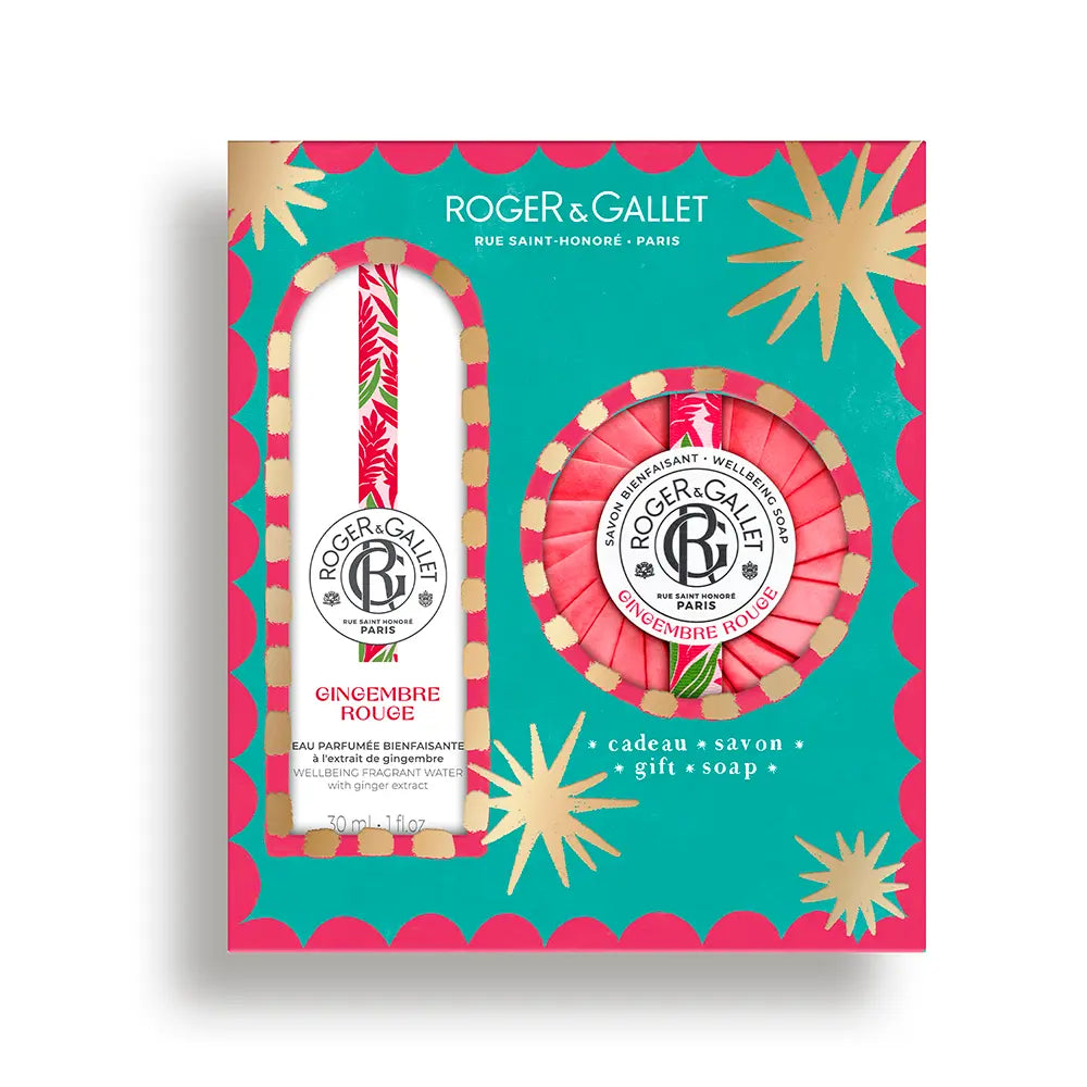 ROGER & GALLET-CONJUNTO DE BEM-ESTAR DE 2 PC. ÁGUA PERFUMADA GINGEMBRE ROUGE-DrShampoo - Perfumaria e Cosmética