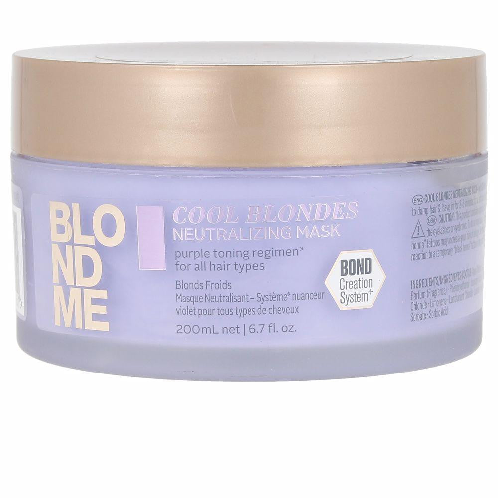 SCHWARZKOPF-BLONDME cool Blonds máscara neutralizadora 200 ml-DrShampoo - Perfumaria e Cosmética