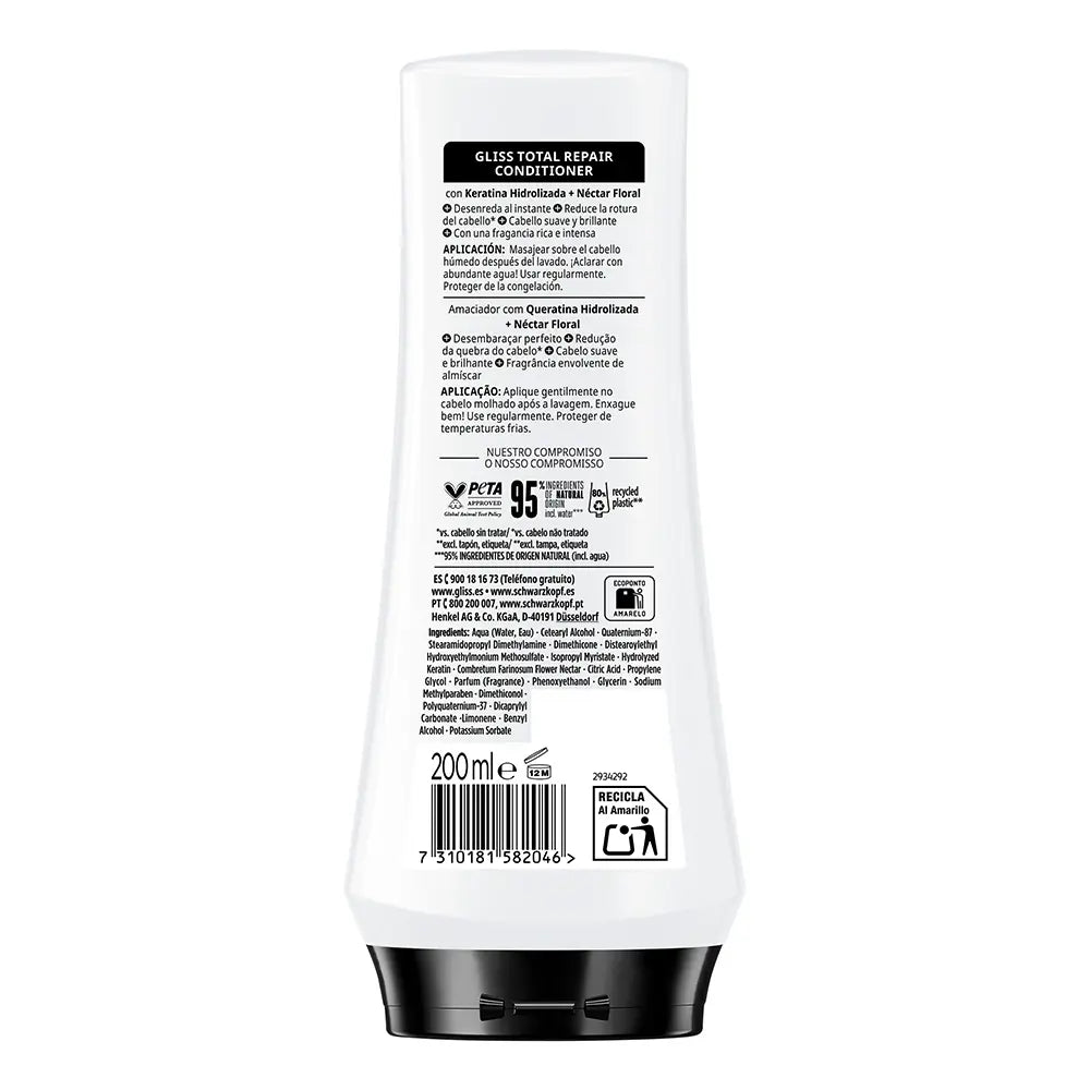 SCHWARZKOPF MASS MARKET-Condicionador GLISS TOTAL REPAIR 200 ml-DrShampoo - Perfumaria e Cosmética