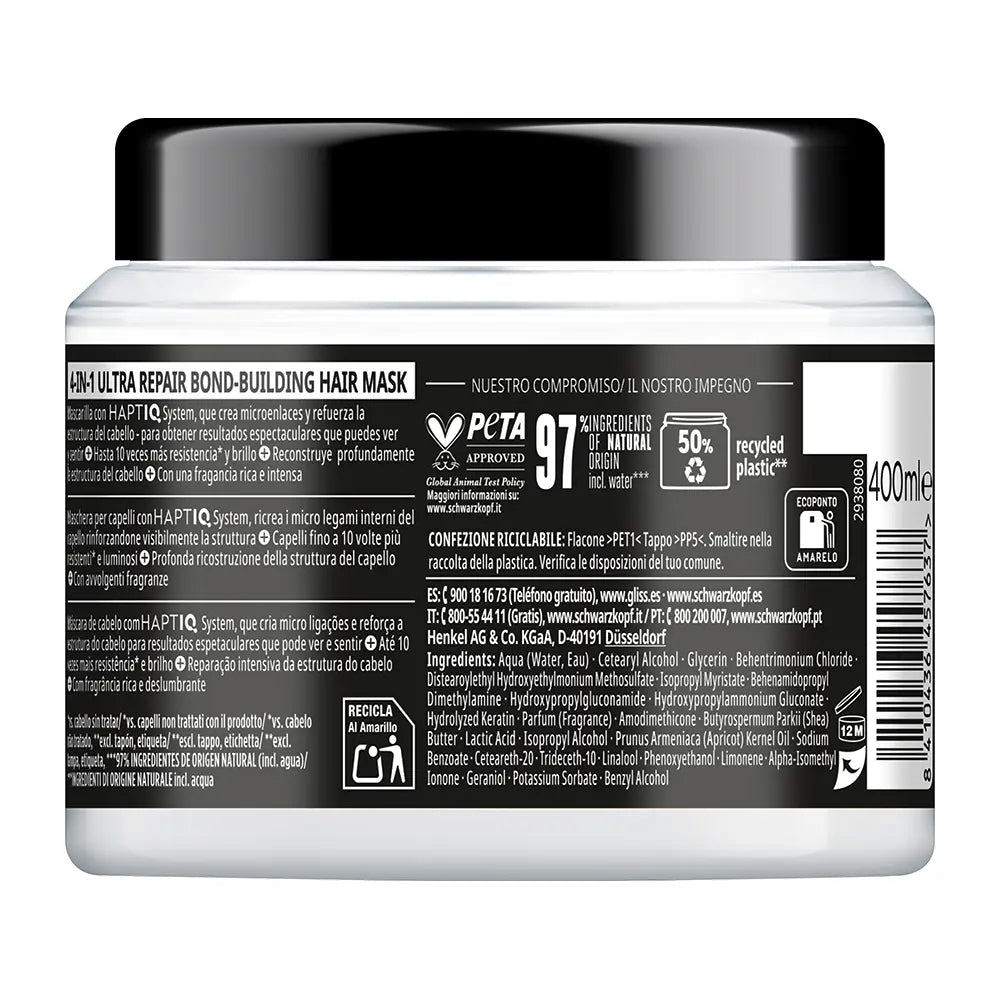 SCHWARZKOPF MASS MARKET-Máscara GLISS ULTIMATE REPAIR 400 ml-DrShampoo - Perfumaria e Cosmética