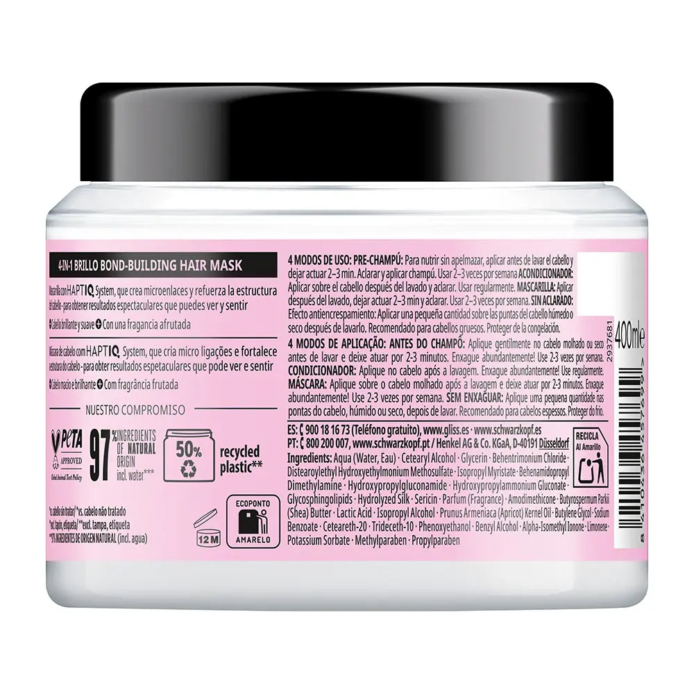 SCHWARZKOPF MASS MARKET-Máscara Líquida SLIK GLISS 400 ml-DrShampoo - Perfumaria e Cosmética