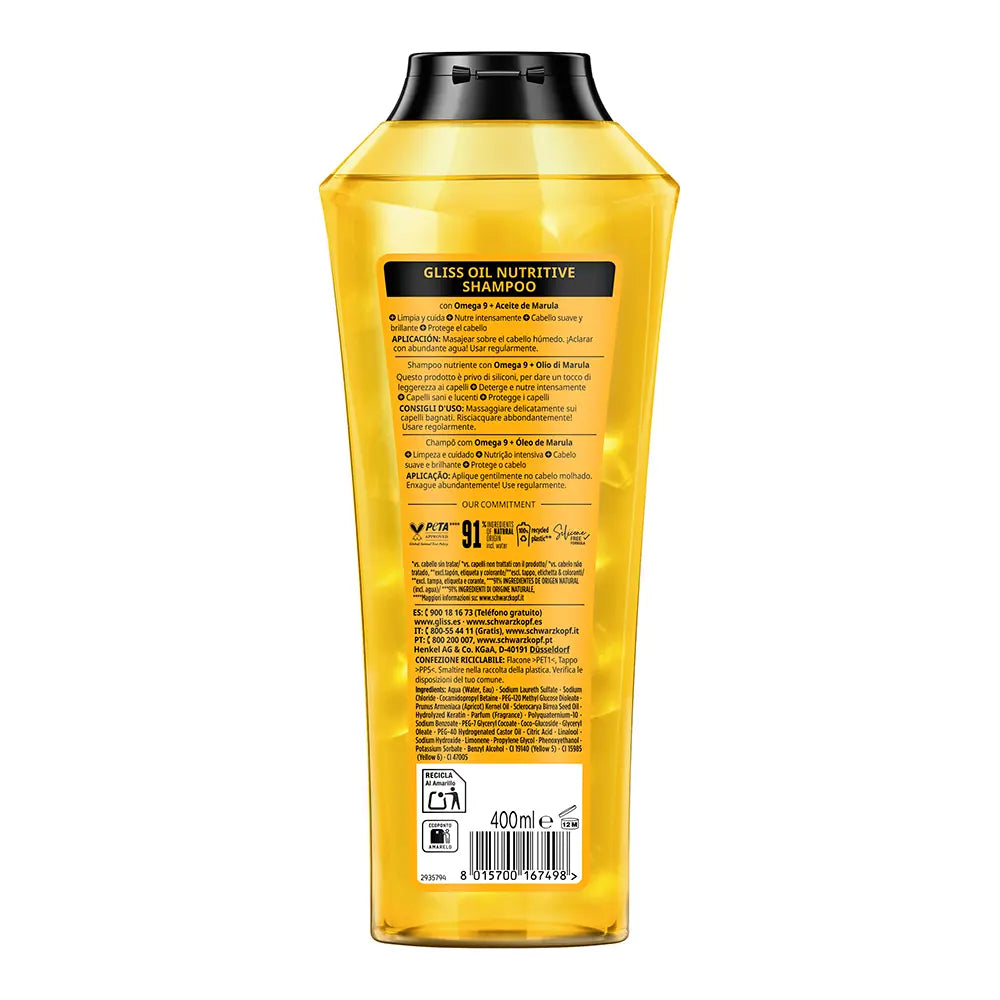 SCHWARZKOPF MASS MARKET-SHAMPOO GLISS OLEO NUTRITIVO 400 ml-DrShampoo - Perfumaria e Cosmética