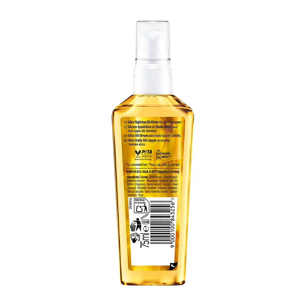 SCHWARZKOPF MASS MARKET-Sérum de Óleo Diário GLISS 75 ml-DrShampoo - Perfumaria e Cosmética