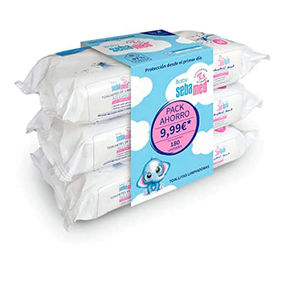 SEBAMED-Lenços umedecidos para limpeza de bebês, conjunto com 3 x 60 peças-DrShampoo - Perfumaria e Cosmética