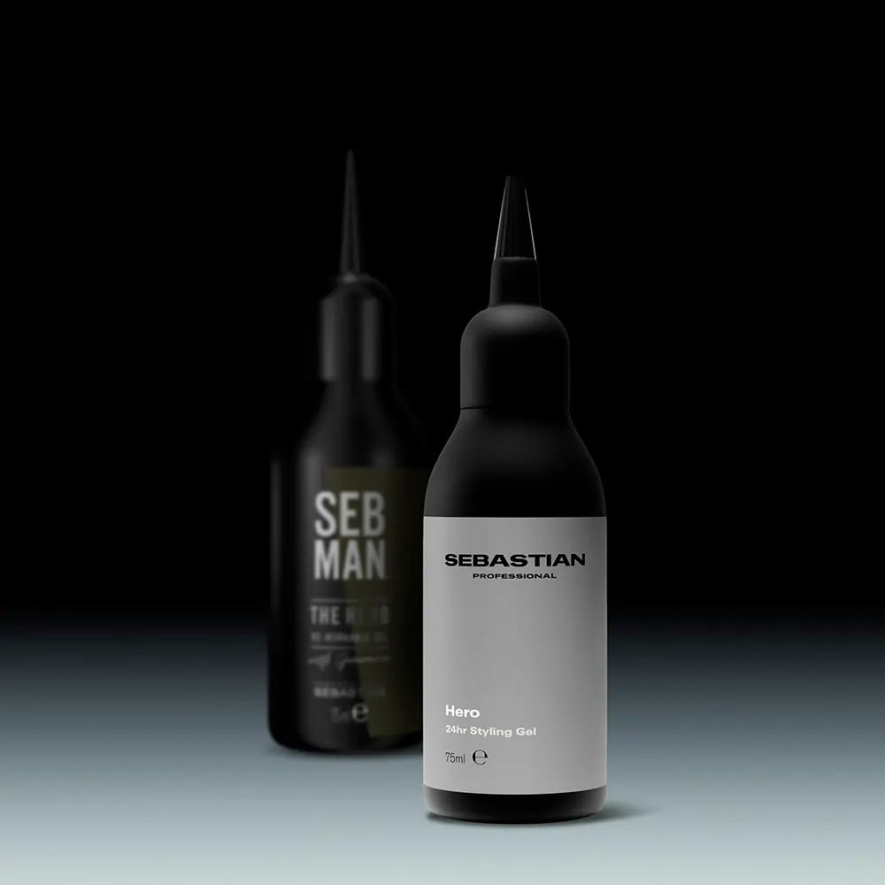 SEBASTIAN PROFESSIONALS-Gel de Estilo Reemoldável HERO Masculino Fixação Forte Brilho 75ml-DrShampoo - Perfumaria e Cosmética