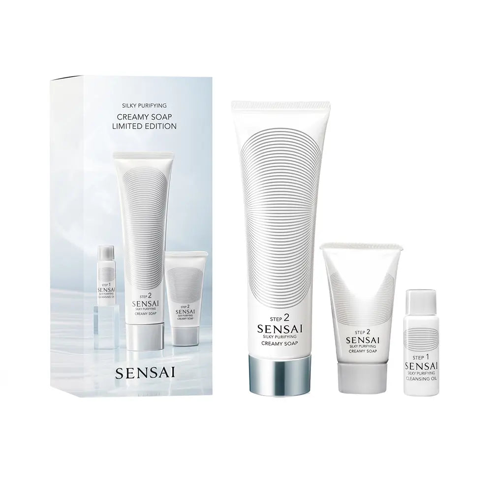 SENSAI-SABONETE CREMOSO PURIFICANTE SILKY CAIXA LIMITADA 3 unid.-DrShampoo - Perfumaria e Cosmética