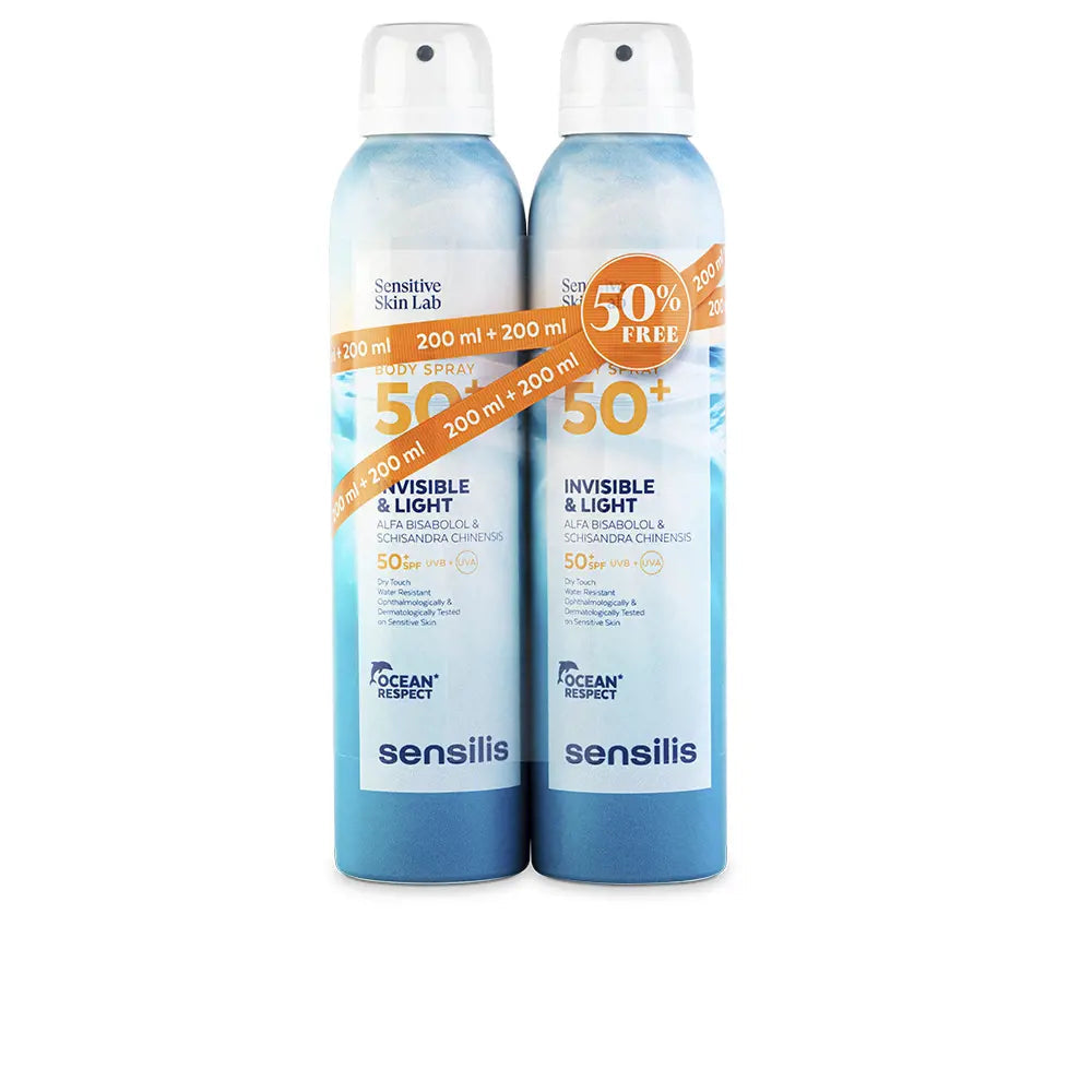 SENSILIS-SPRAY CORPORAL INVISIBLE LIGHT FPS50 promoção 2 x 200 ml.-DrShampoo - Perfumaria e Cosmética