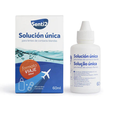 SENTI2-Solução UNIQUE com ácido hialurônico + porta-lentes 60 ml-DrShampoo - Perfumaria e Cosmética